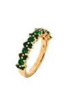 Bony Levy El Mar Emerald Cluster Ring In Green/rose Gold