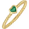 Bony Levy El Mar Emerald Heart Ring In 18k Yellow Gold