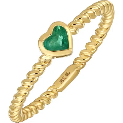 Bony Levy El Mar Emerald Heart Ring In 18k Yellow Gold