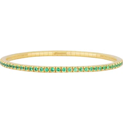 Bony Levy El Mar Emerald Stretch Bracelet In Gold