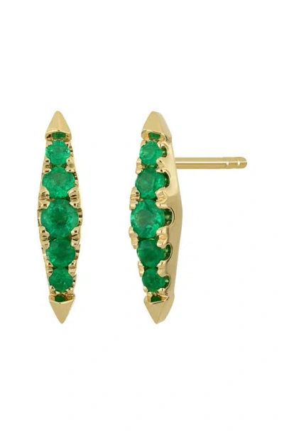 Bony Levy El Mar Emerald Stud Earrings In 18k Yellow Gold