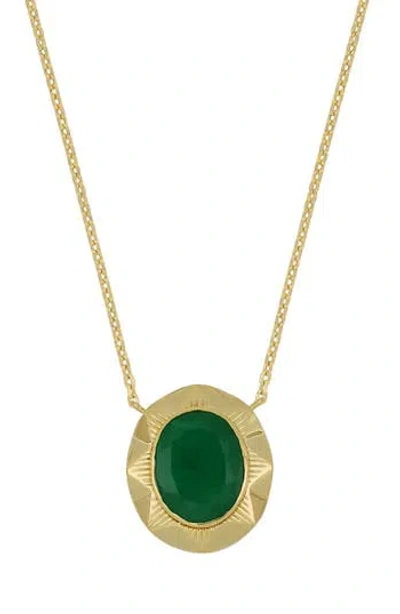Bony Levy El Mar Emerald Textured Pendant Necklace In 18k Yellow Gold