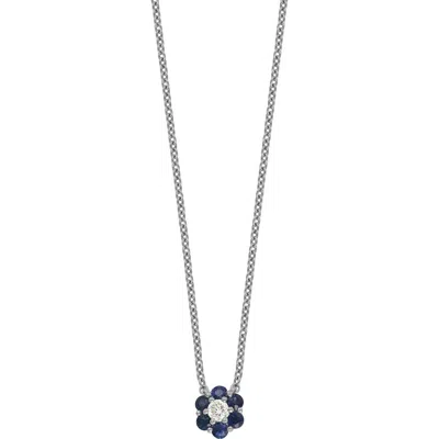 Bony Levy El Mar Gemstone & Diamond Flower Pendant Necklace In 18k Wg Sapphire/diamond