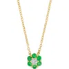 Bony Levy El Mar Gemstone & Diamond Flower Pendant Necklace In 18k Yg Emerald/ Diamond