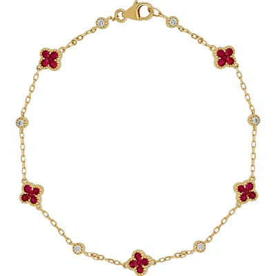 Bony Levy El Mar Gemstone & Diamond Station Bracelet In 18k Yellow Gold/diamond Ruby