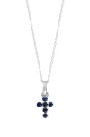 Bony Levy El Mar Gemstone Cross Pendant Necklace In 18k White Gold Sapphire