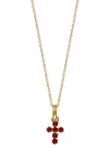 Bony Levy El Mar Gemstone Cross Pendant Necklace In 18k Yellow Gold Ruby