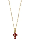 Bony Levy El Mar Gemstone Cross Pendant Necklace In 18k Yellow Gold Ruby
