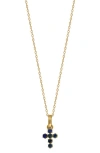 Bony Levy El Mar Gemstone Cross Pendant Necklace In 18k Yellow Gold Sapphire