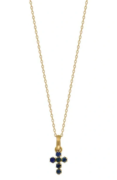 Bony Levy El Mar Gemstone Cross Pendant Necklace In 18k Yellow Gold Sapphire