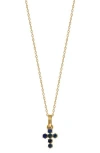 Bony Levy El Mar Gemstone Cross Pendant Necklace In 18k Yellow Gold Sapphire