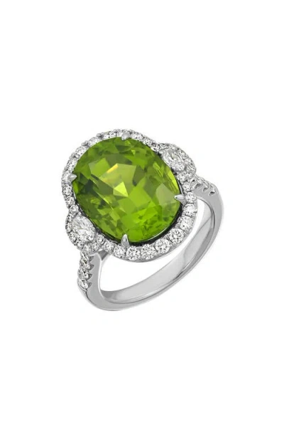 Bony Levy El Mar Iris Peridot & Diamond Statement Ring In 18k White Gold