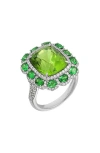 Bony Levy El Mar Iris Peridot, Tsavorite & Diamond Statement Ring In 18k White Gold