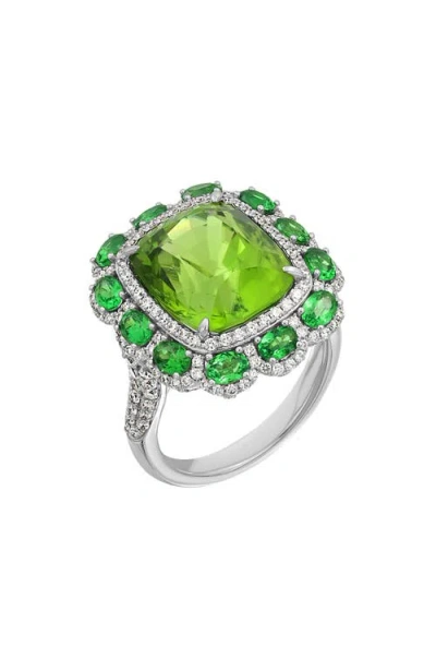Bony Levy El Mar Iris Peridot, Tsavorite & Diamond Statement Ring In 18k White Gold
