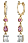 Bony Levy El Mar Mixed Cut Drop Earrings In 18k Yellow Gold