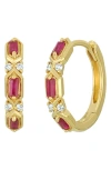 Bony Levy El Mar Ruby & Diamond Hoop Earrings In 18k Yellow Gold