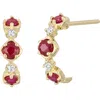Bony Levy El Mar Ruby & Diamond Hoop Earrings In 18k Yellow Gold