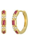 Bony Levy El Mar Ruby & Diamond Hoop Earrings In Gold