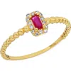 Bony Levy El Mar Ruby & Diamond Stackable Ring In 18k Yellow Gold