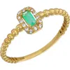 Bony Levy El Mar Ruby & Diamond Stackable Ring In 18k Yellow Gold/emerald