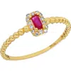 Bony Levy El Mar Ruby & Diamond Stackable Ring In 18k Yellow Gold/ruby
