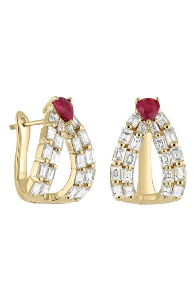 Bony Levy El Mar Ruby & Diamond Statement Earrings In Yellow