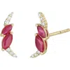Bony Levy El Mar Ruby & Diamond Stud Earrings In 18k Yellow Gold