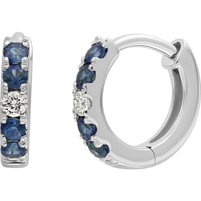 Bony Levy El Mar Sapphire & Diamond Hoop Earrings In 18k W. Gold/ Sapphire/ Diamond