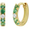 Bony Levy El Mar Sapphire & Diamond Hoop Earrings In 18k W. Gold/emerald/diamond