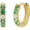 Bony Levy El Mar Sapphire & Diamond Hoop Earrings In 18k Y. Gold/emerald/diamond