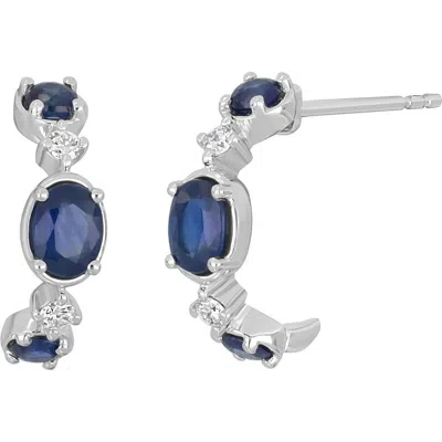 Bony Levy El Mar Sapphire & Diamond Hoop Earrings In Metallic