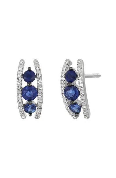 Bony Levy El Mar Sapphire & Diamond Stud Earrings In 18k White Gold