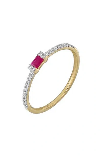 Bony Levy El Mar Stacking Ring In 18k Yellow Gold Ruby