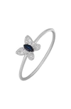 Bony Levy El Mar Trend Butterfly Ruby & Diamond Ring In 18k White Gold Saphire