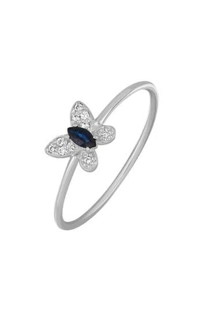 Bony Levy El Mar Trend Butterfly Ruby & Diamond Ring In 18k White Gold Saphire