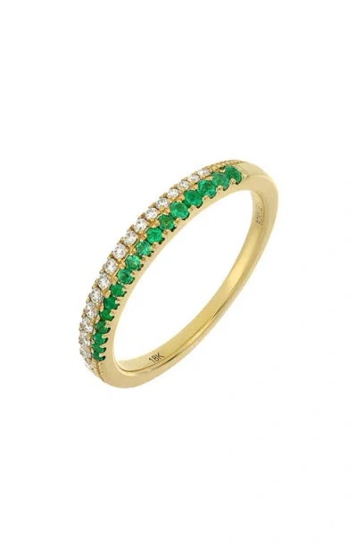 Bony Levy El Mar Two-row Diamond & Emerald Ring In 18k Yellow Gold Emerald