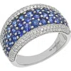 Bony Levy El Mar Wide Ring In White Gold/diamond/sapphire