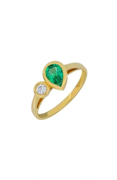 Bony Levy Emerald & Diamond Ring In 18k Yellow Gold/emerald