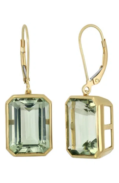 Bony Levy Emerald Cut Green Amethyst Drop Earrings