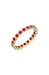 Bony Levy Feu Et Eau Emerald Eternity Ring In 18k Yellow Gold/ruby
