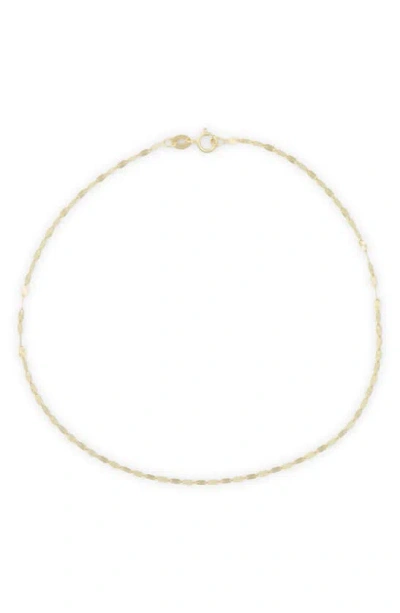 Bony Levy Flat Chain Link Anklet In Gold