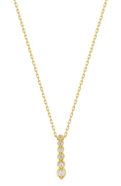 Bony Levy Florentine 18k Yellow Gold Diamond Bar Pendant Necklace