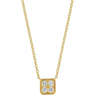 Bony Levy Florentine 18k Yellow Gold Diamond Square Pendant Necklace
