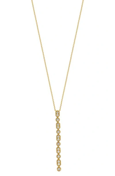 Bony Levy Florentine Diamond Long Bar Necklace In 18k Yellow Gold