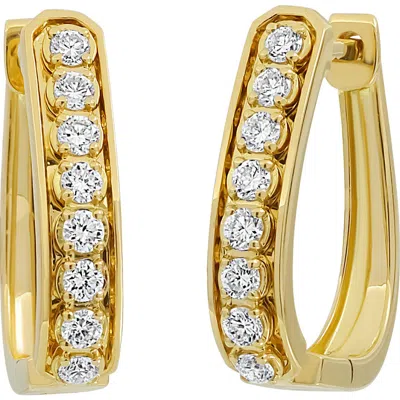 Bony Levy Florentine Graduated Diamond Hoop Earrings In Gold