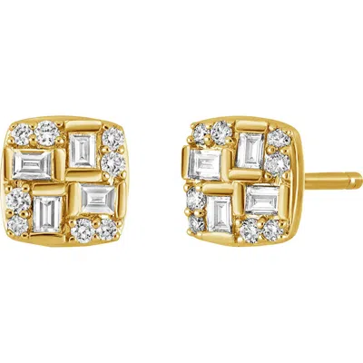 Bony Levy Gatsby 18k Gold Diamond Cluster Square Stud Earrings