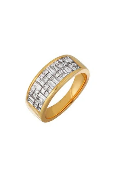 Bony Levy Gatsby 18k Rose Gold Baguette & Round Diamond Band Ring