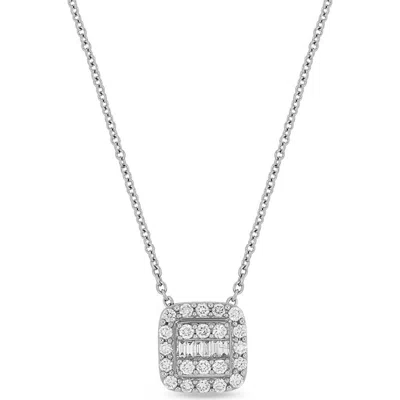 Bony Levy Gatsby 18k White Gold Diamond Cushion Pendant Necklace In Orange