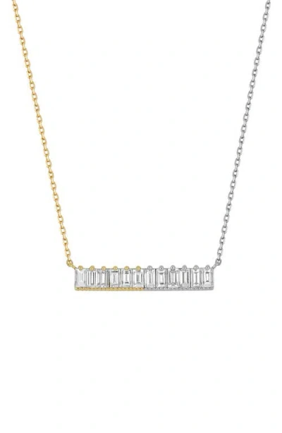 Bony Levy Gatsby Baguette Diamond Bar Pendant Necklace In Silver