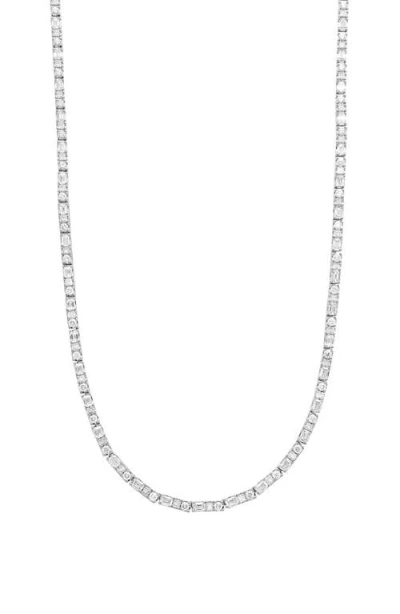 Bony Levy Gatsby Mixed Cut Diamond Tennis Necklace In 18k White Gold